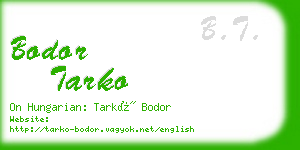 bodor tarko business card